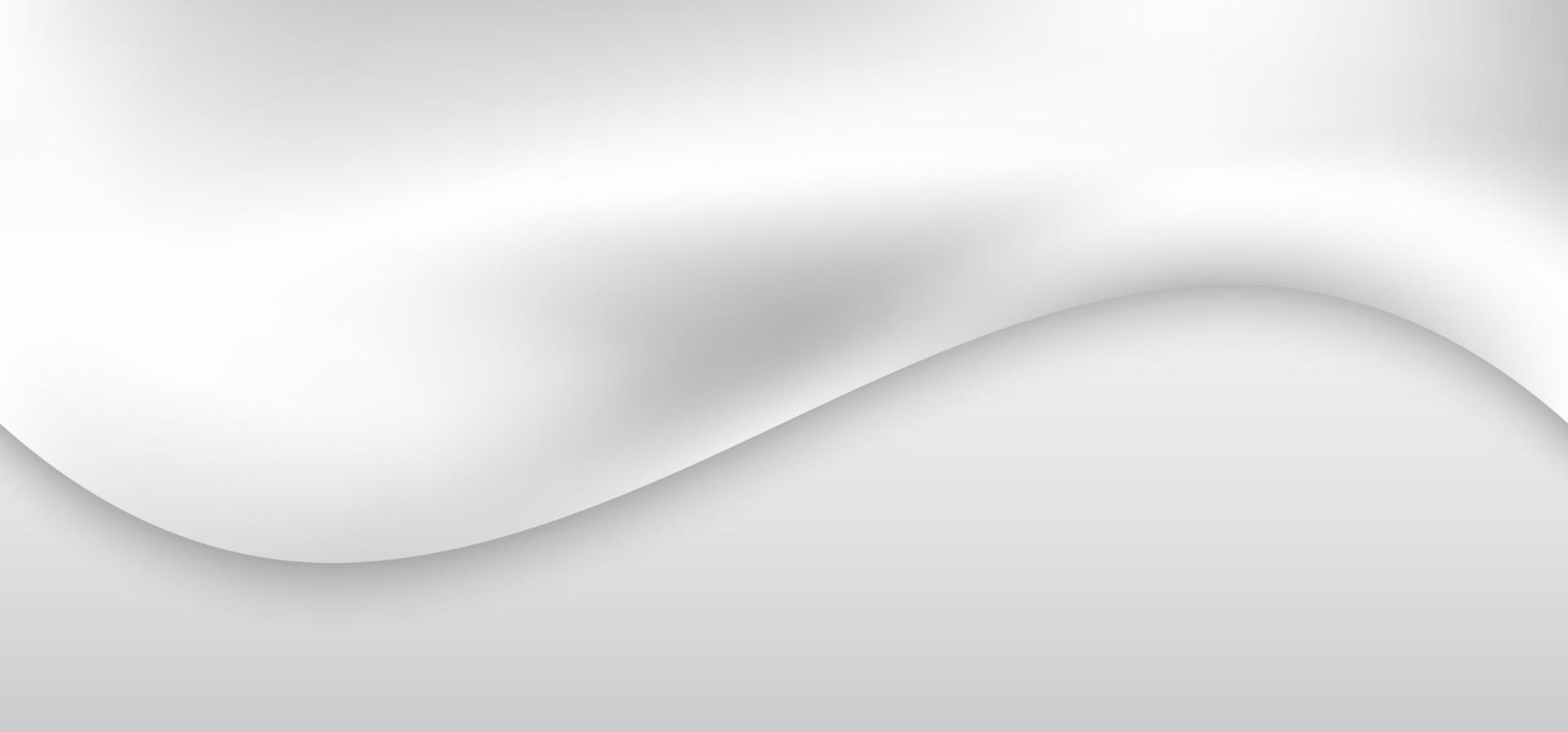 Fondo de forma de onda suave degradado blanco y gris abstracto vector