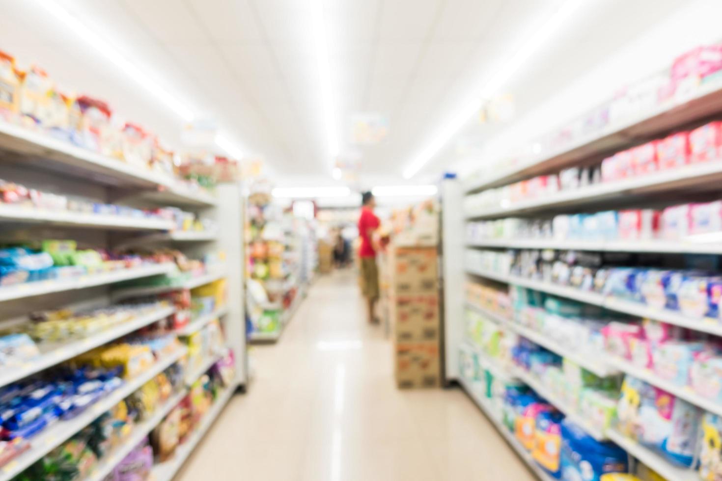 Abstract blur and defocused supermarket and convenience store interior photo