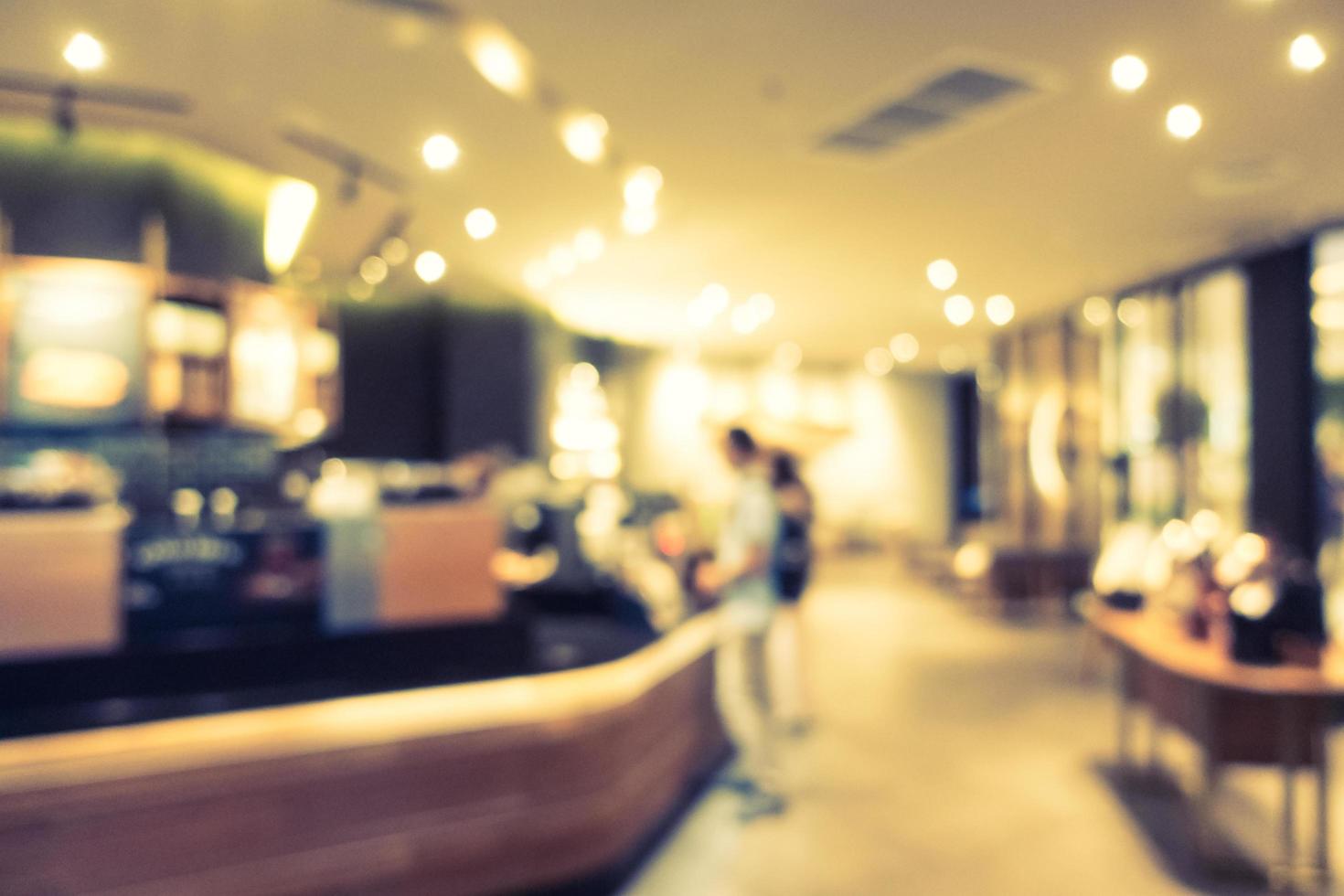 Abstract blur and defocused restaurant and coffee interior photo