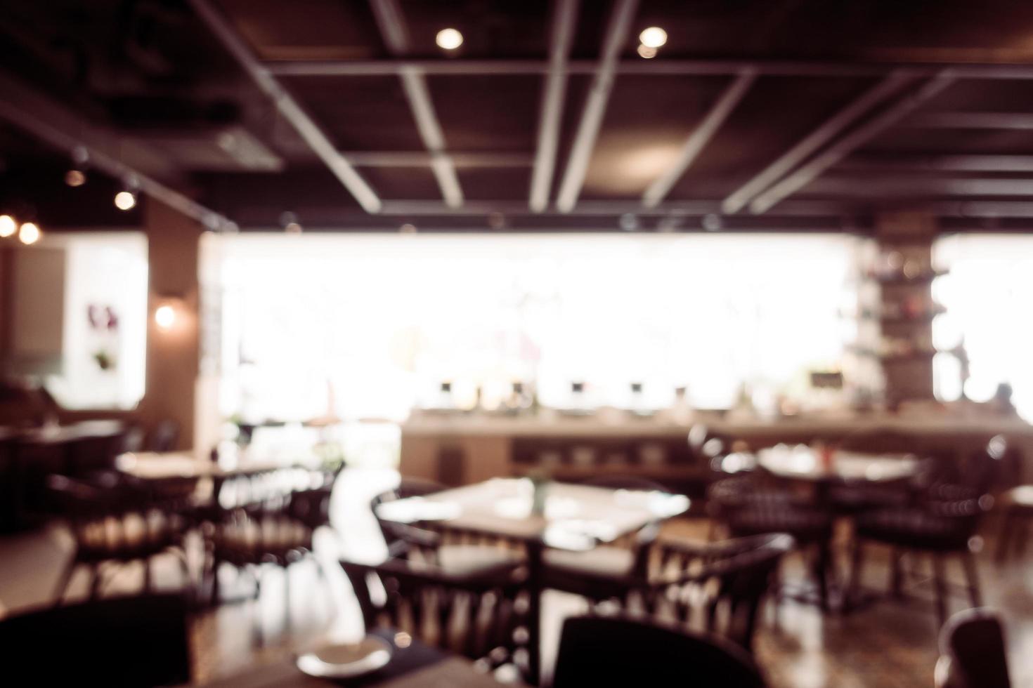 Abstract blur and defocused coffee shop cafe and restaurant interior photo