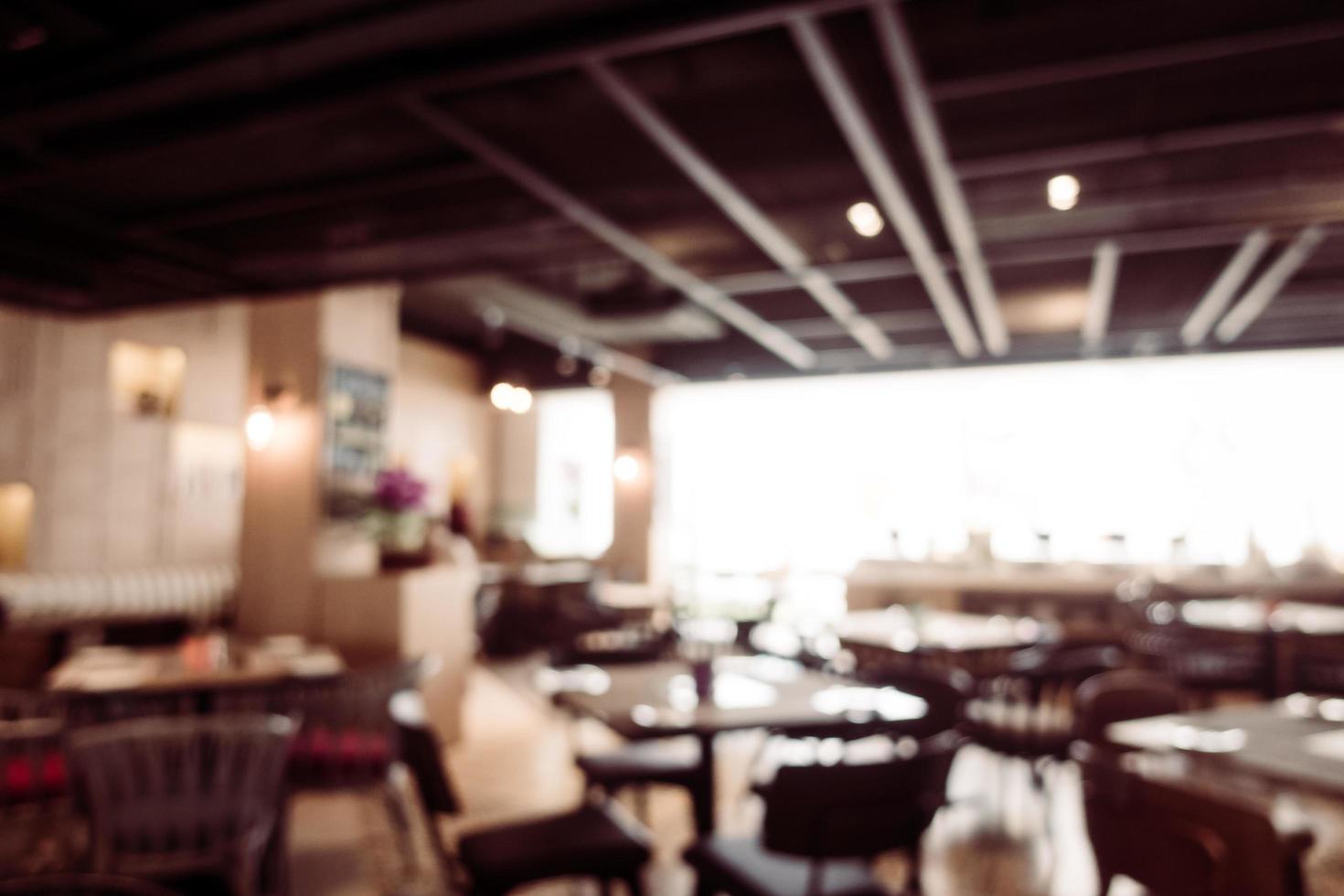 Abstract blur and defocused coffee shop cafe and restaurant interior photo