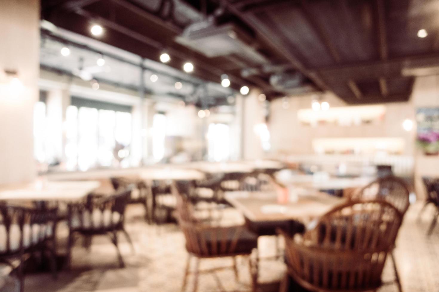 Abstract blur and defocused coffee shop cafe and restaurant interior photo