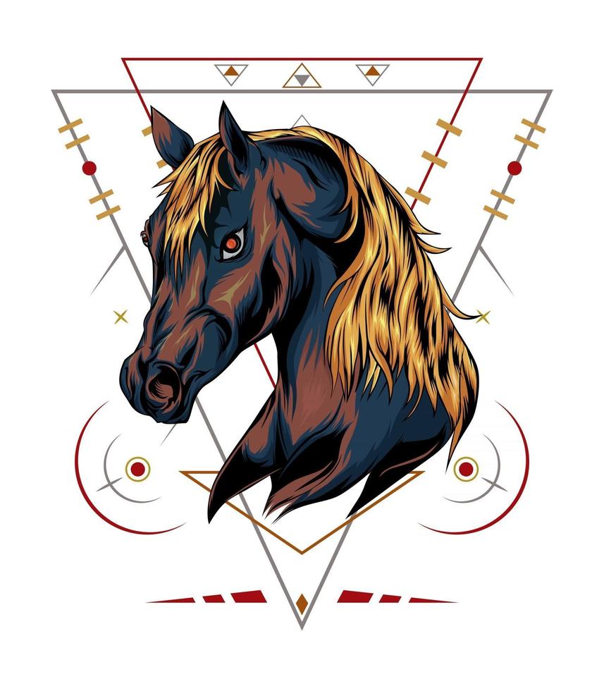vector horse illustration. animal design template for apparel, clothing.