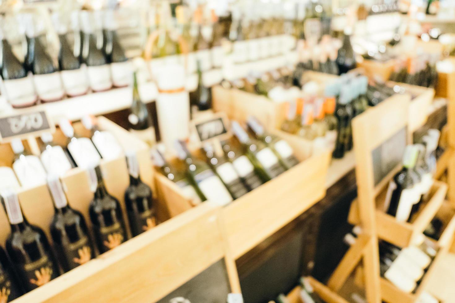 Abstract blur and defocused wine shop photo