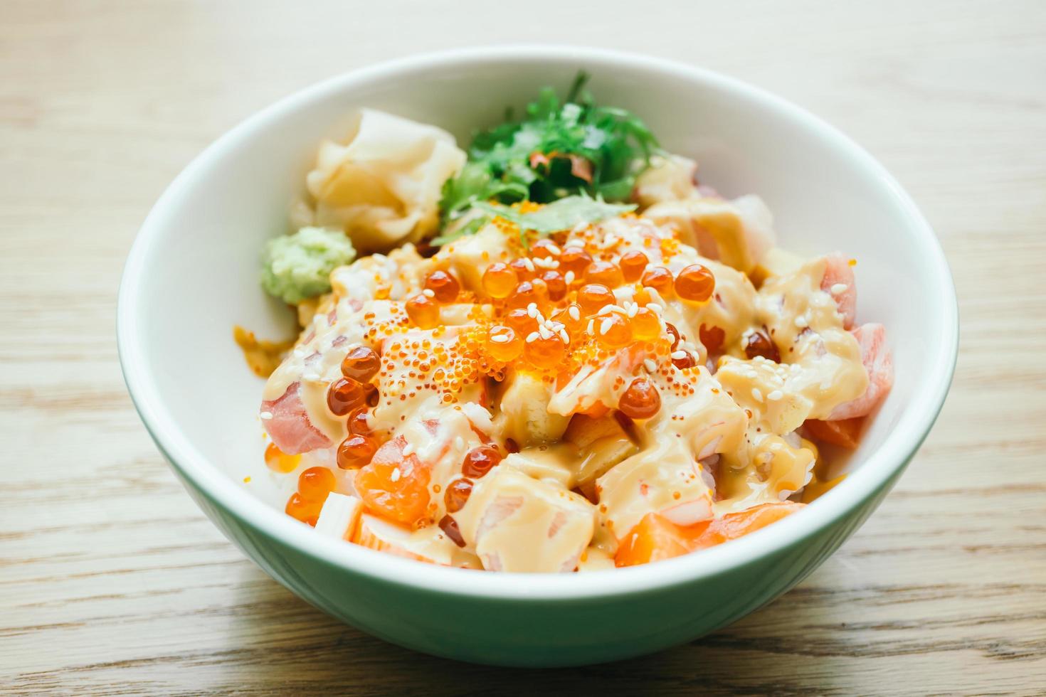 Sashimi rice bowl photo