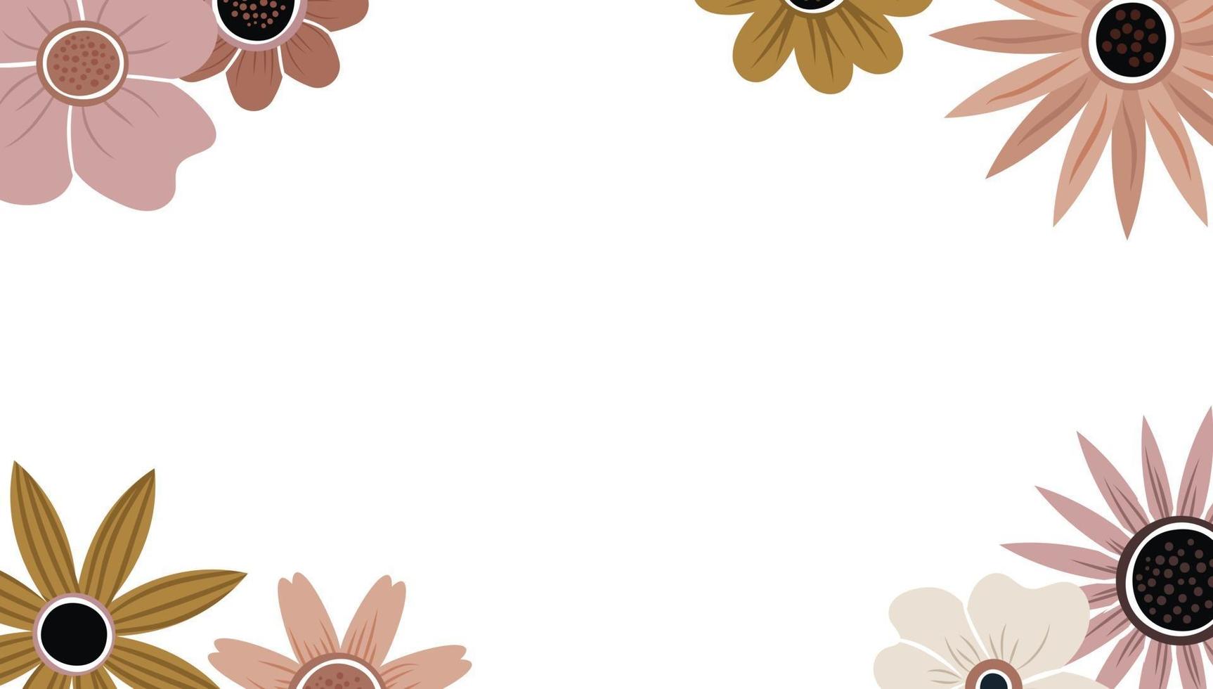 vector de fondo de naturaleza de arte abstracto. marco de plantas de moda. diseño de flores de color de fondo, hermoso jardín decorativo. hojas botánicas y diseño de patrón floral para banner de venta de verano.