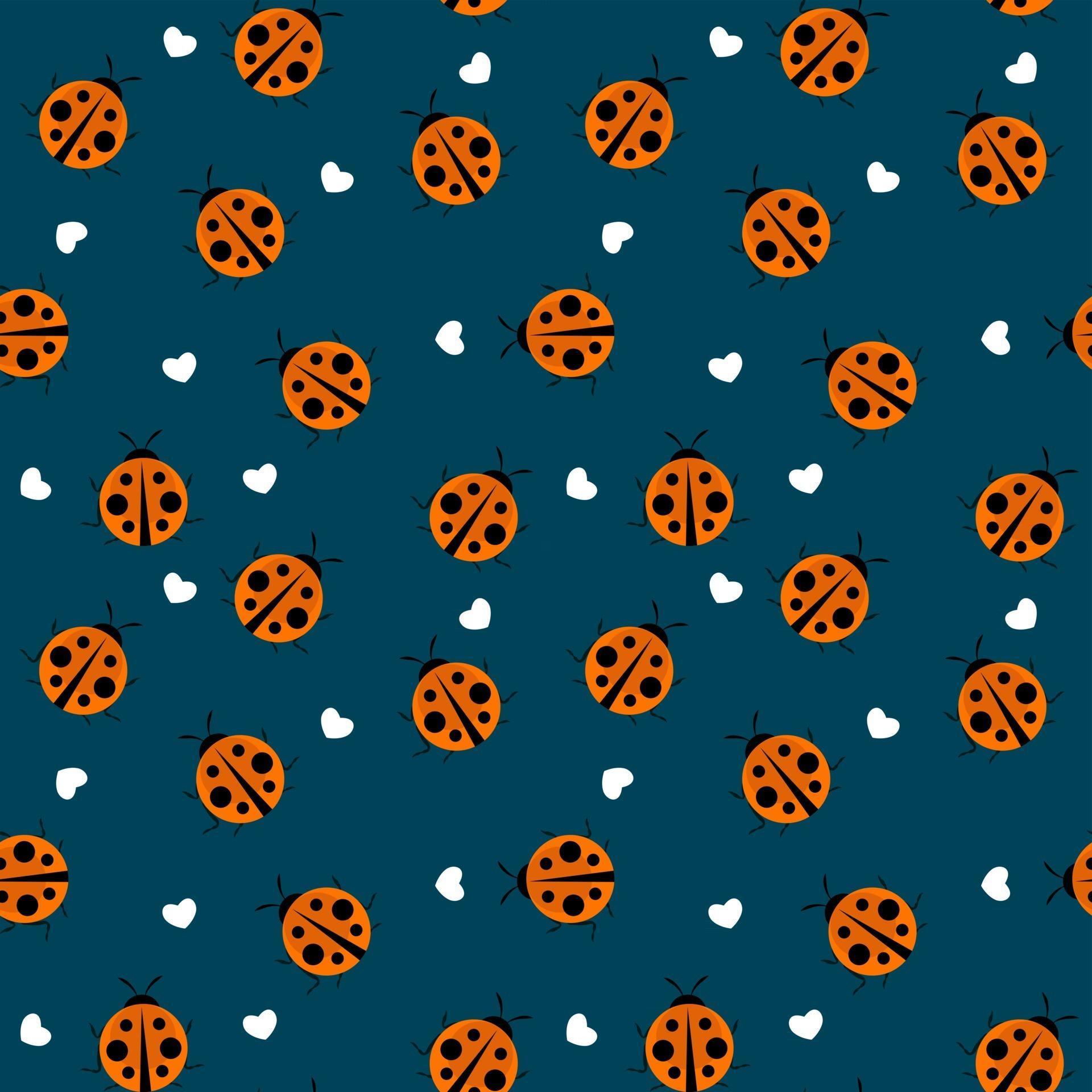 Cute Ladybug Seamless Pattern Background Vector Illustration 2797291