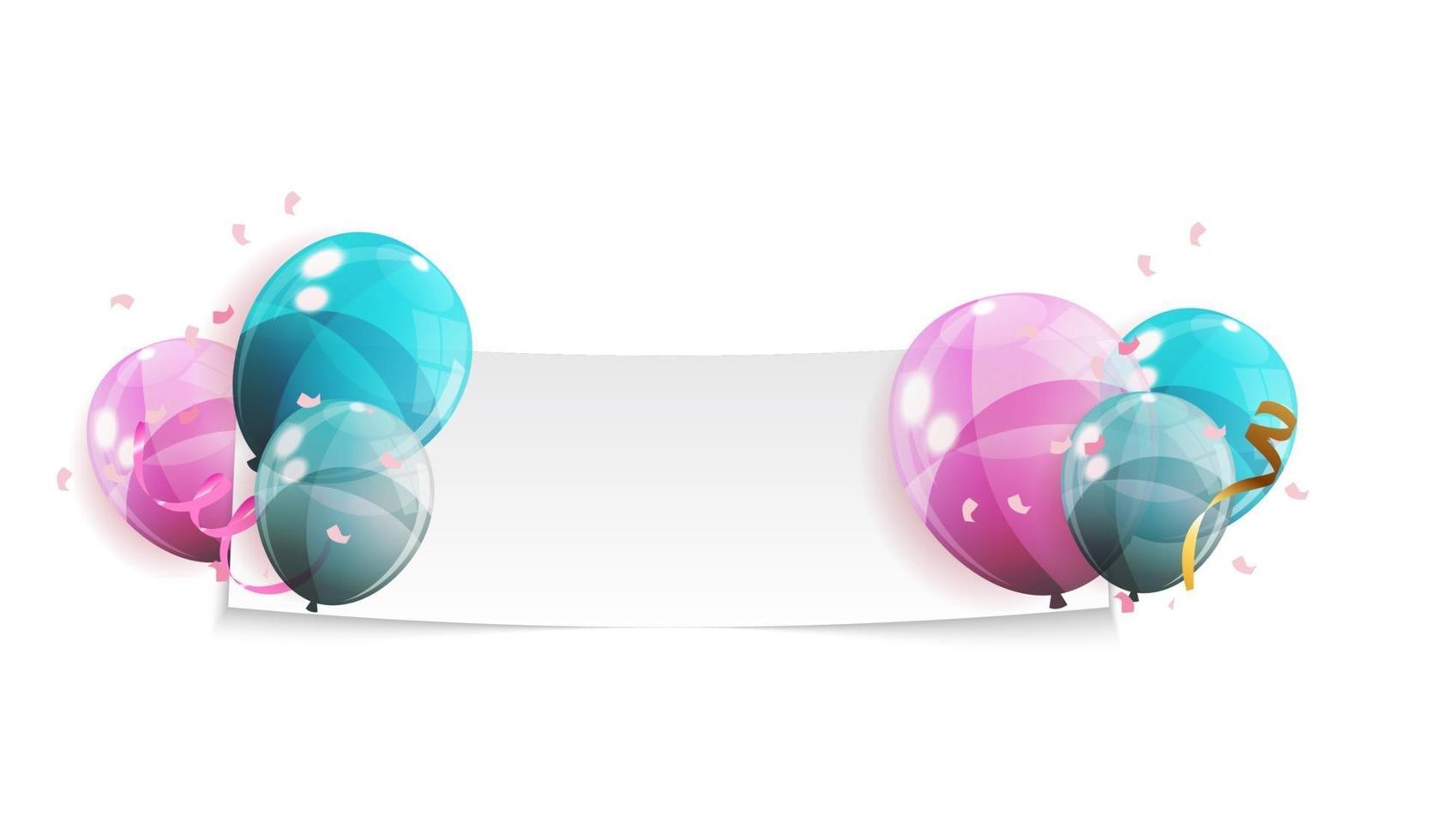 Color Glossy Balloons Background Banner Vector Illustration