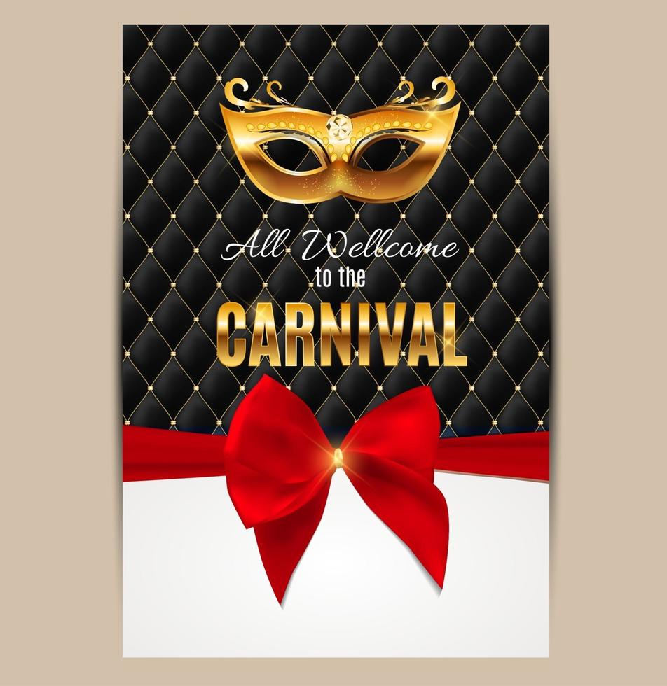 Popular Event Brazil Carnival in South America During Summe.  Background With Party Mask.  Masquerade Concept. Vector Illustration