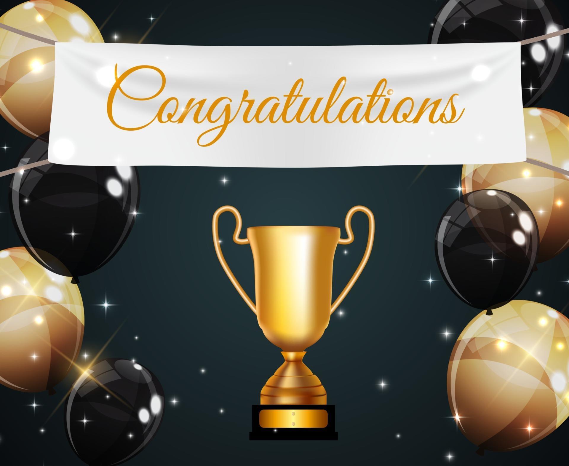 Gold Cup Winner Congratulations Background. Vector Illustration 2797349