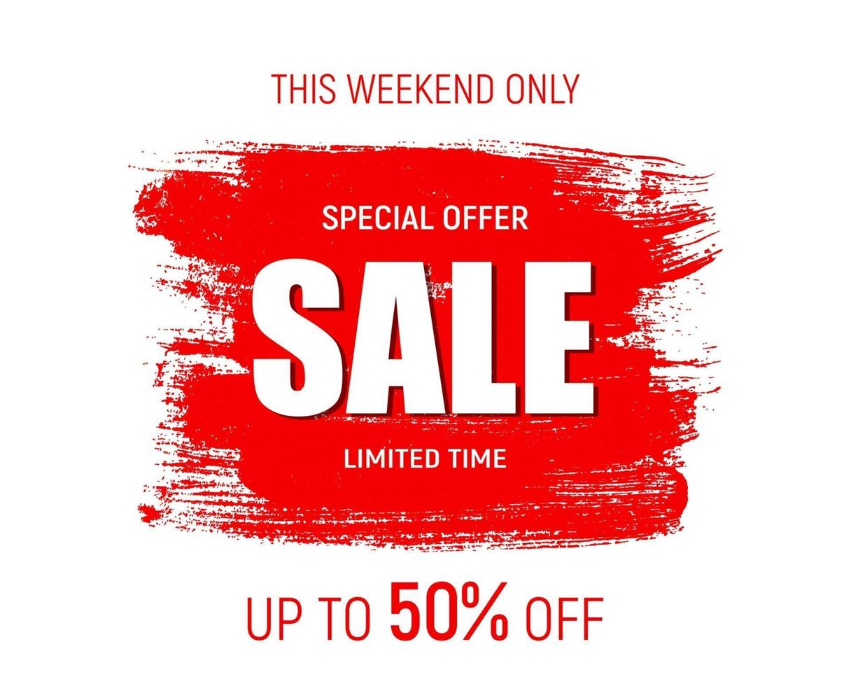 Weekend Sale Banner Template. Vector Illustration