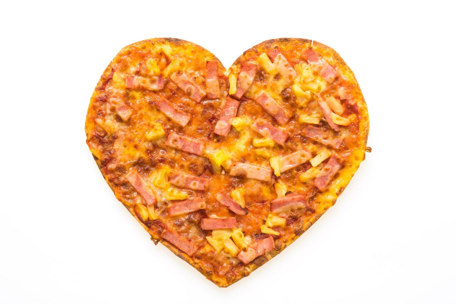 forma de corazón de pizza foto