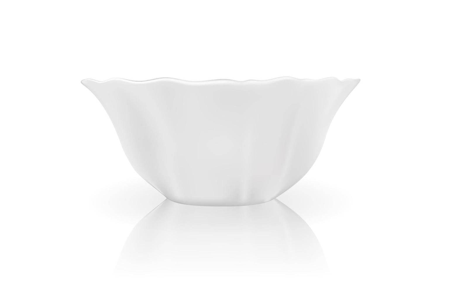 Realistic 3D model of white dish. Vector Illustration