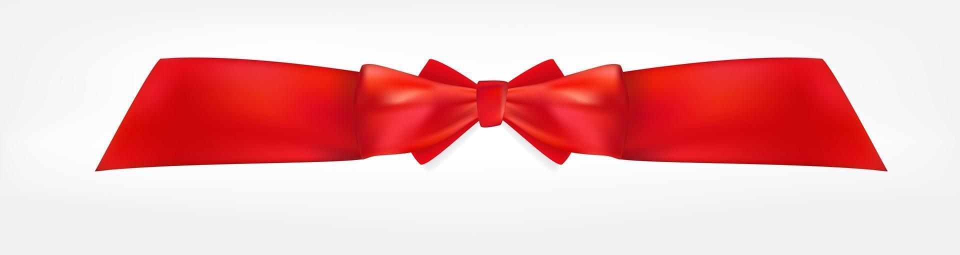 Design Product Red Ribbon and Bow. 3D Realistic Vector Illustration