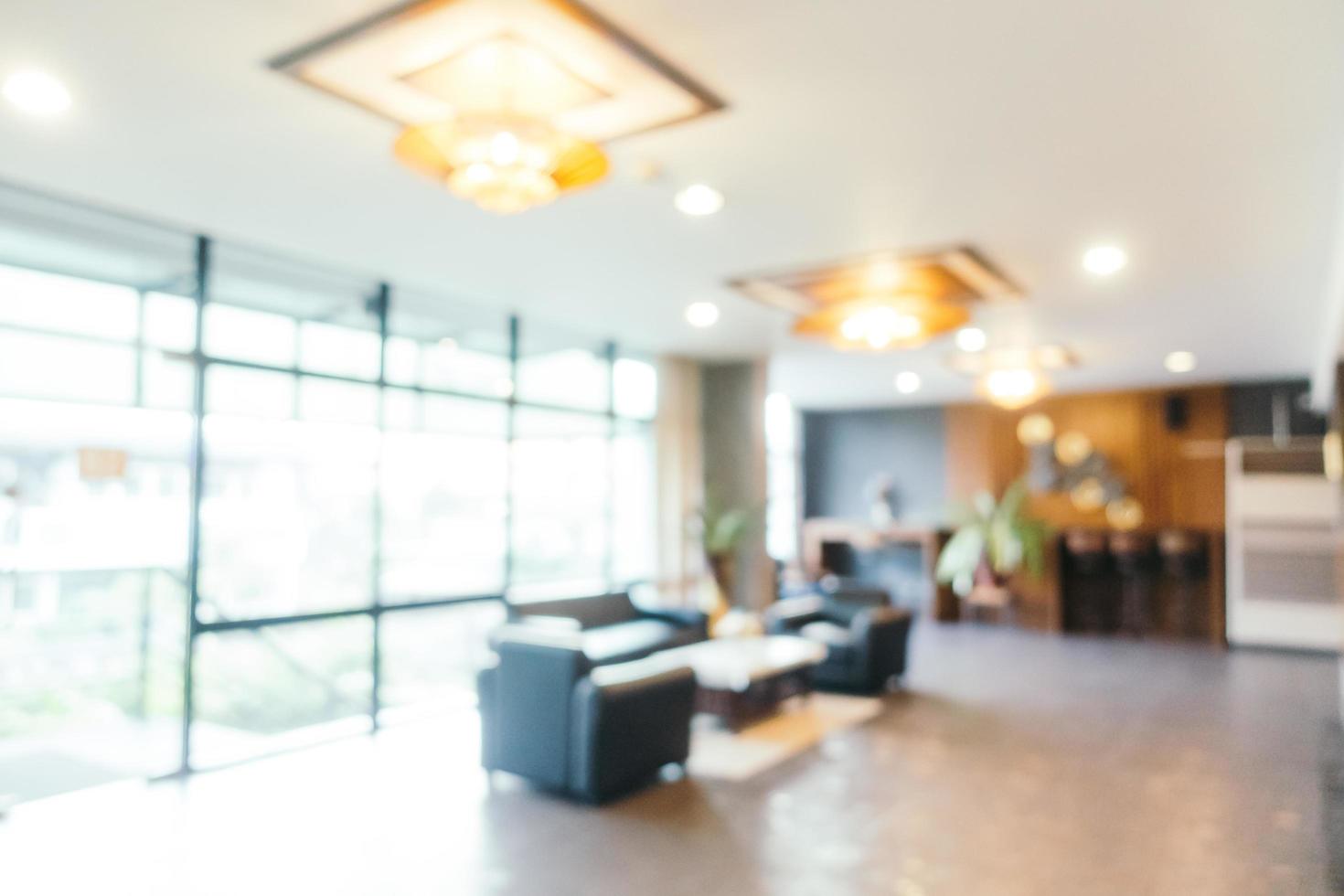 Abstract blur with bokeh and defocused lobby hotel photo
