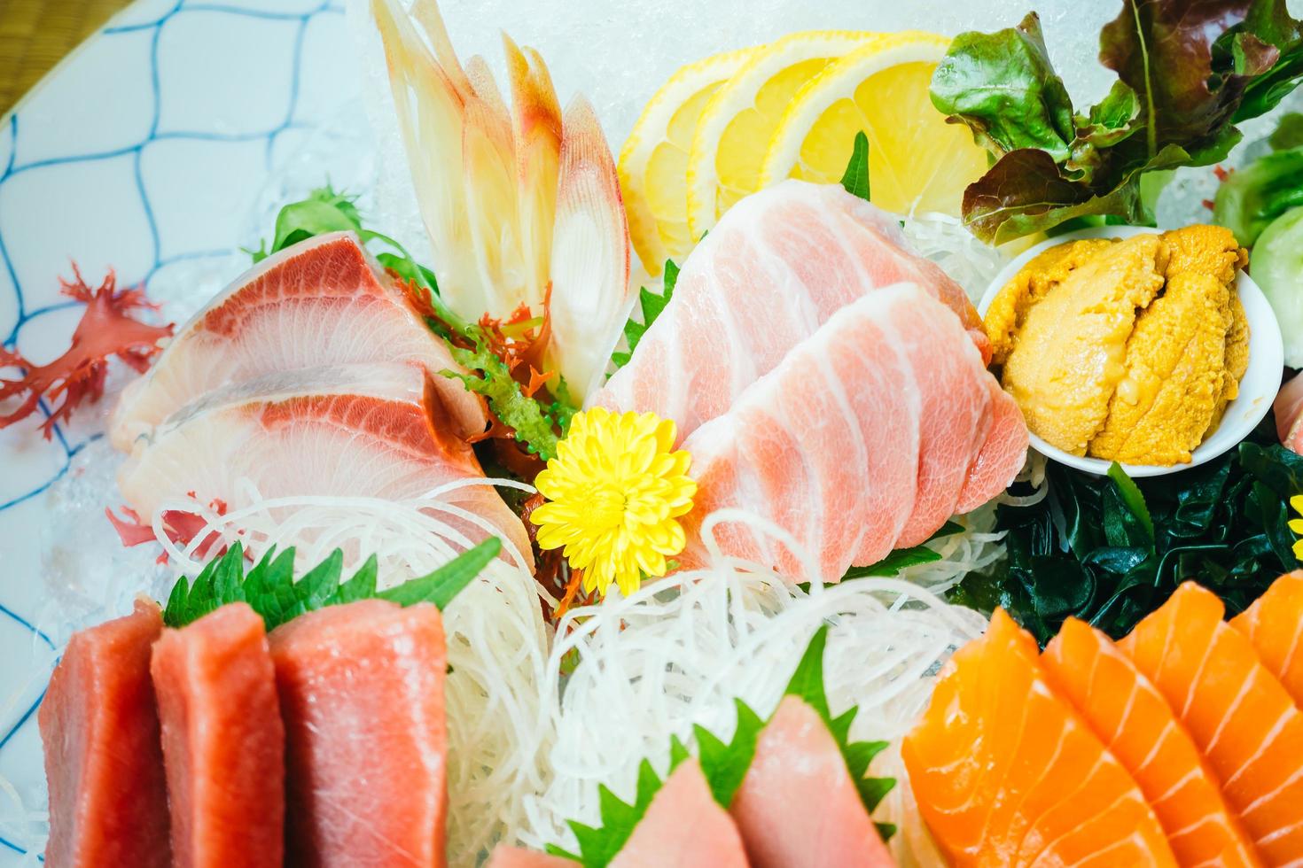 Raw and fresh sashimi fish meat photo