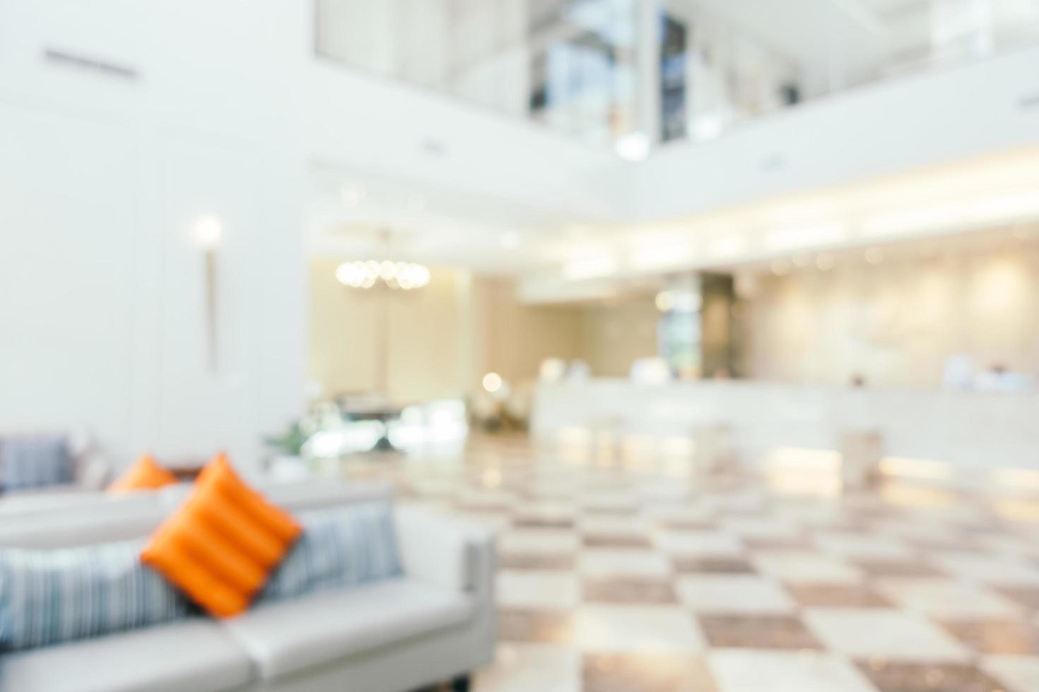 Abstract blur living area in hotel lobby interior photo