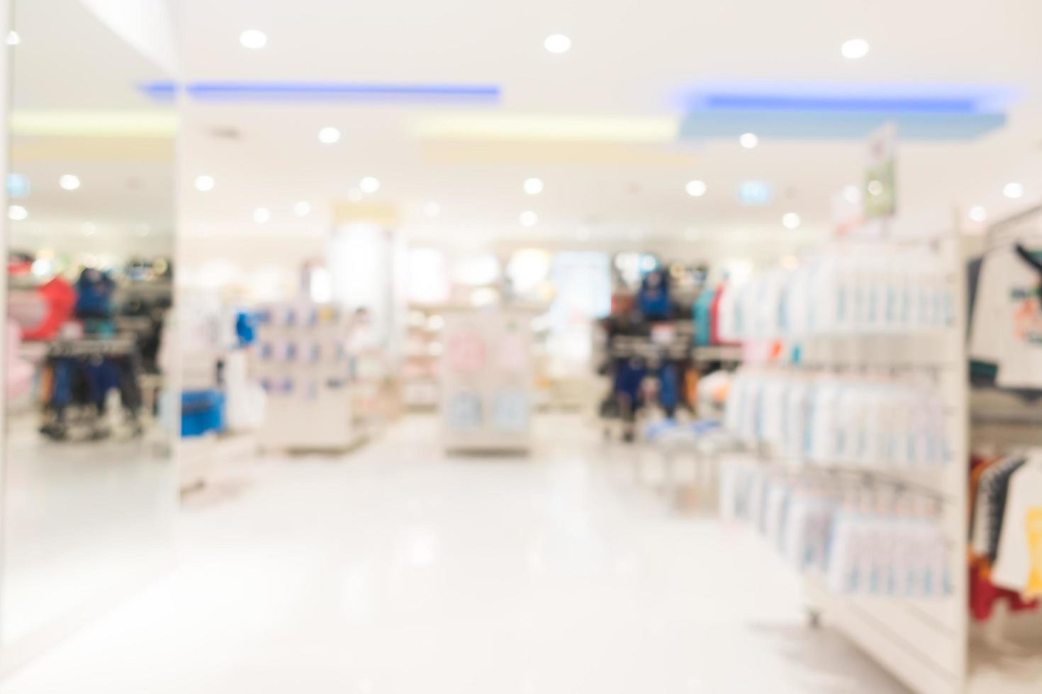 Abstract blur and defocused shopping mall in department store photo