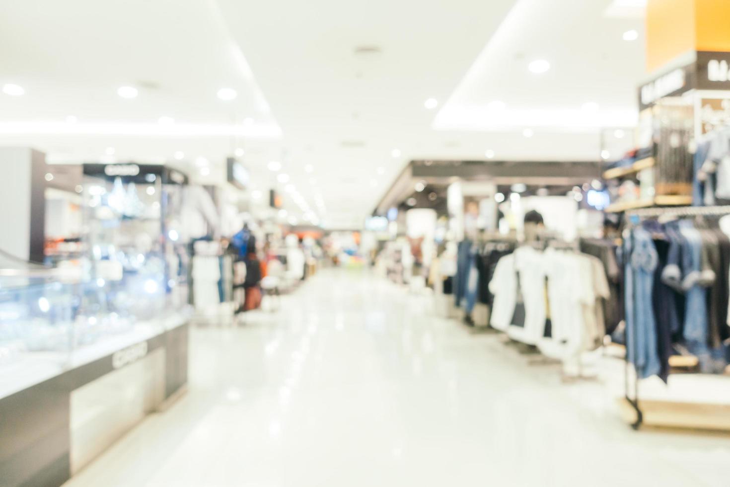 Abstract blur and defocused shopping mall in department store photo