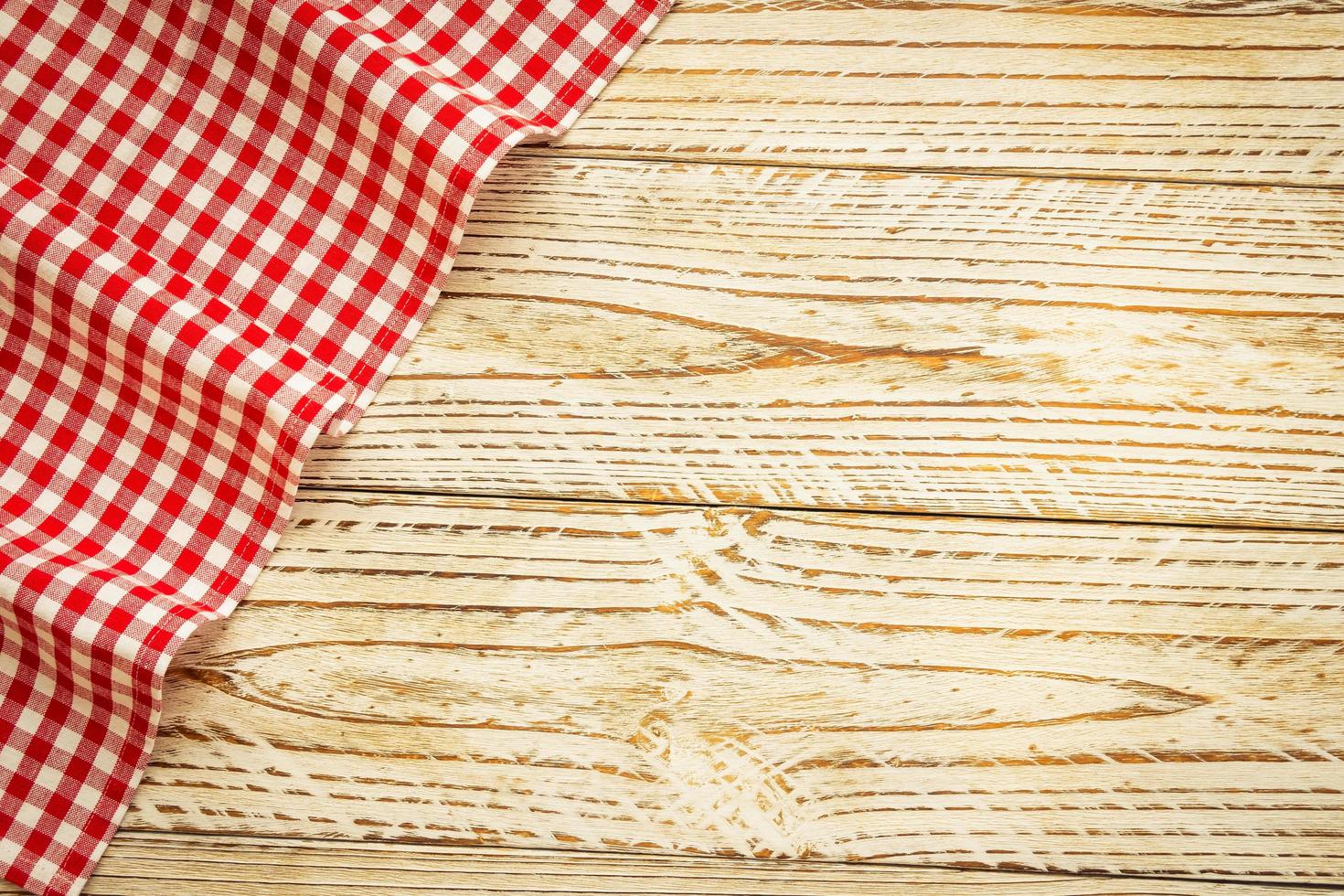 Kitchen cloth on wood table photo