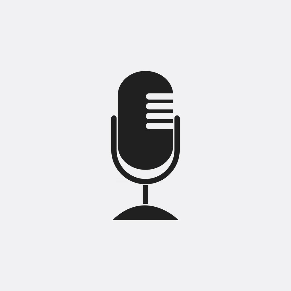 Microphone Icon flat design vector illustration