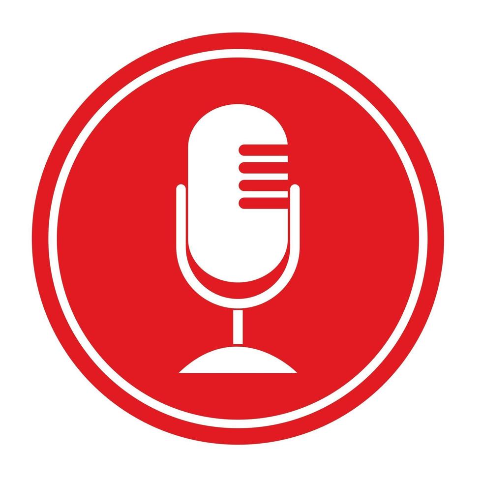 Microphone Icon flat design vector illustration