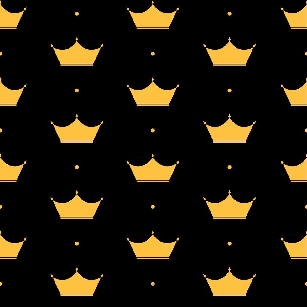 Princess Crown Seamless Pattern Background Vector Illustration.