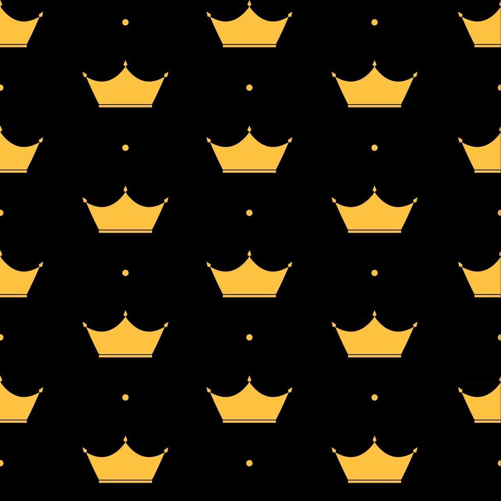 Ilustración de vector de fondo de princesa corona de patrones sin fisuras.