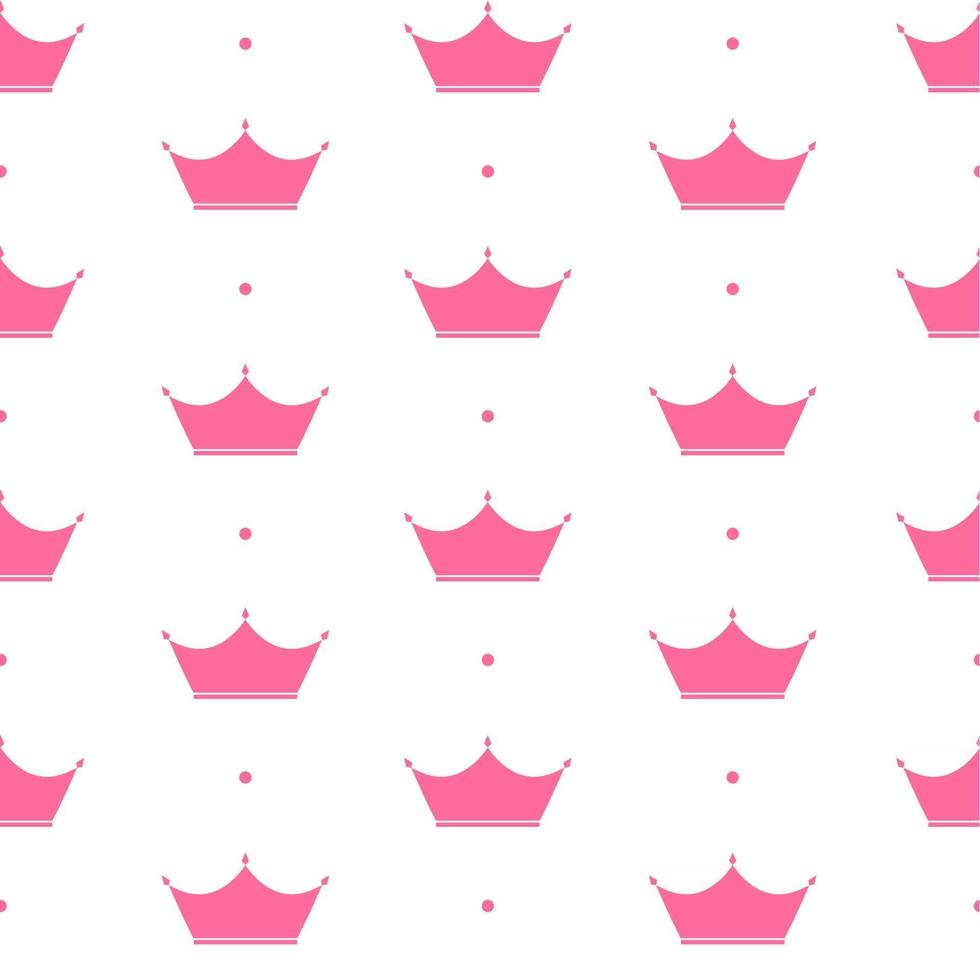 Princess Crown Seamless Pattern Background Vector Illustration.