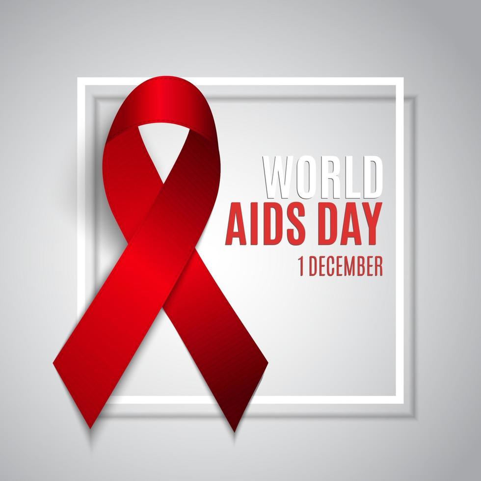 1 de diciembre fondo del día mundial del sida. signo de cinta roja. ilustración vectorial vector