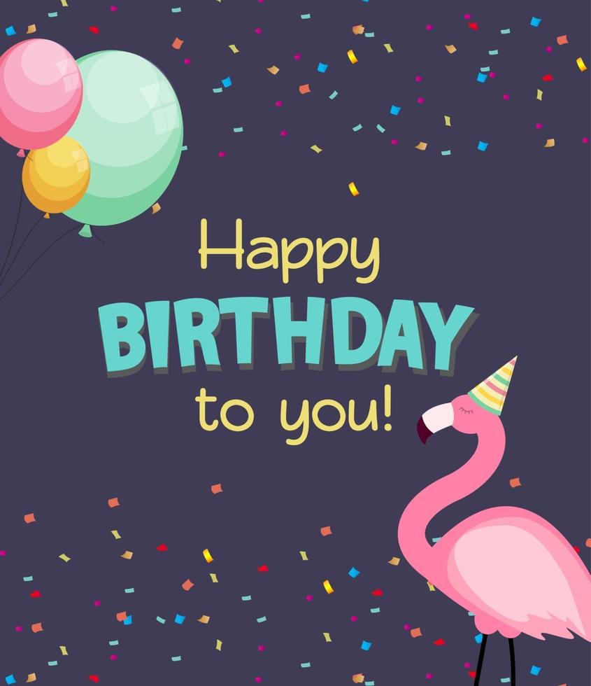 Birthday Card, Congratulation Template Vector Illustration