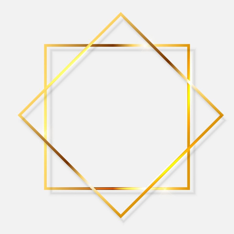 Gold Paint Glittering Textured Frame on Transparent Background. Vector Illustration