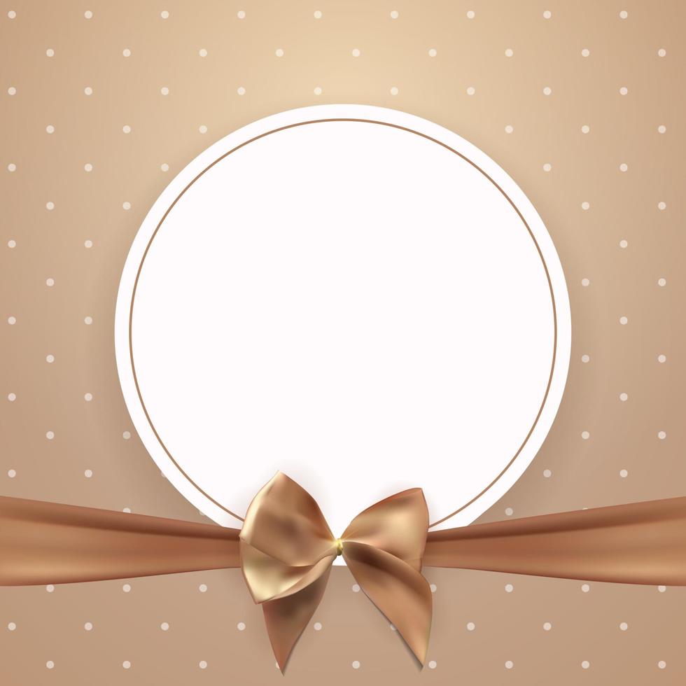 Abstract Vintage Frame with Bow and Ribbon Vector Illustration