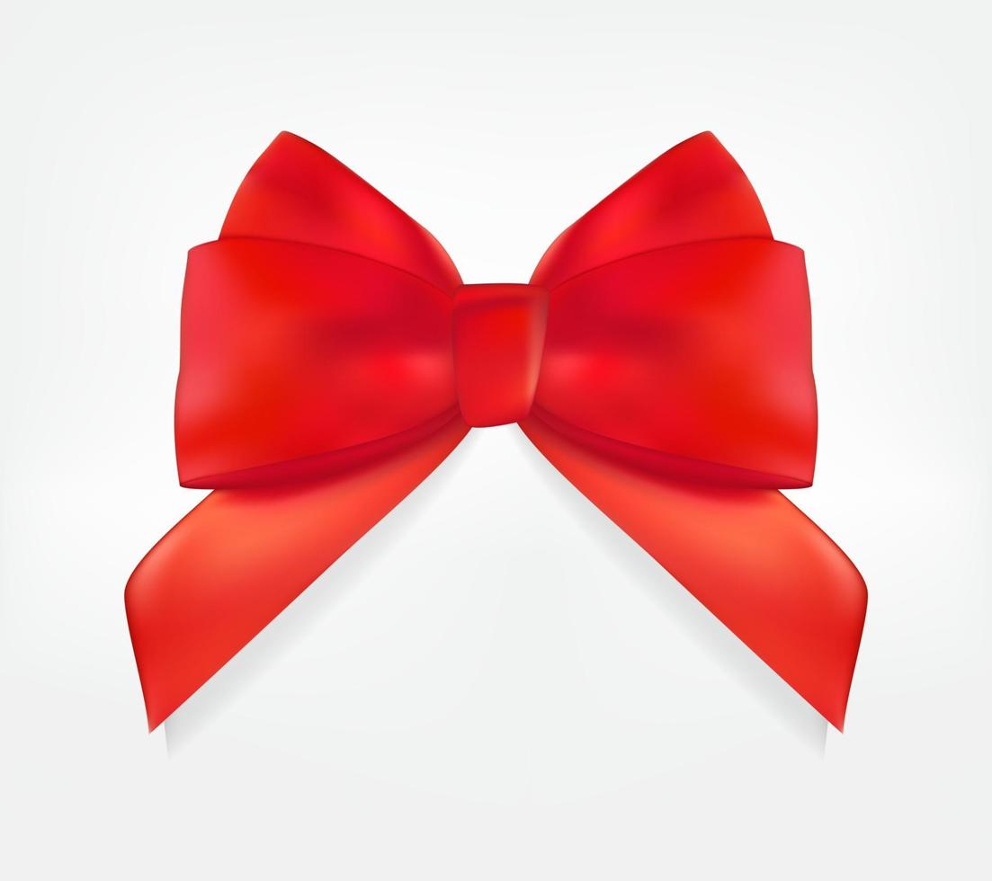 Design Product Red Ribbon and Bow. 3D Realistic Vector Illustration