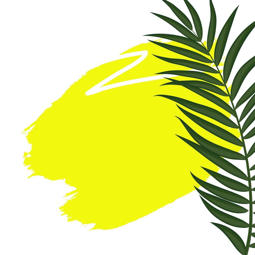 Palm Tree Leaf Silhouette Background Vector Illustration