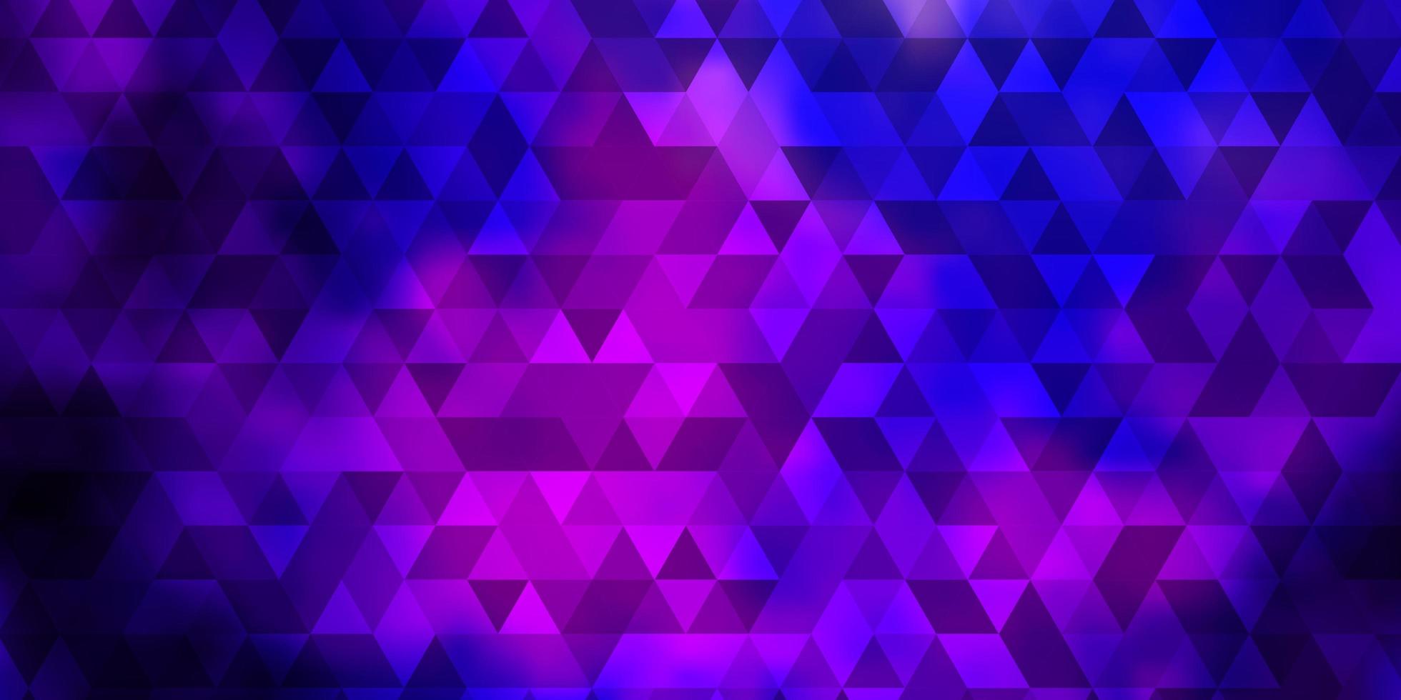 diseño de vector de color púrpura claro, rosa con líneas, triángulos.