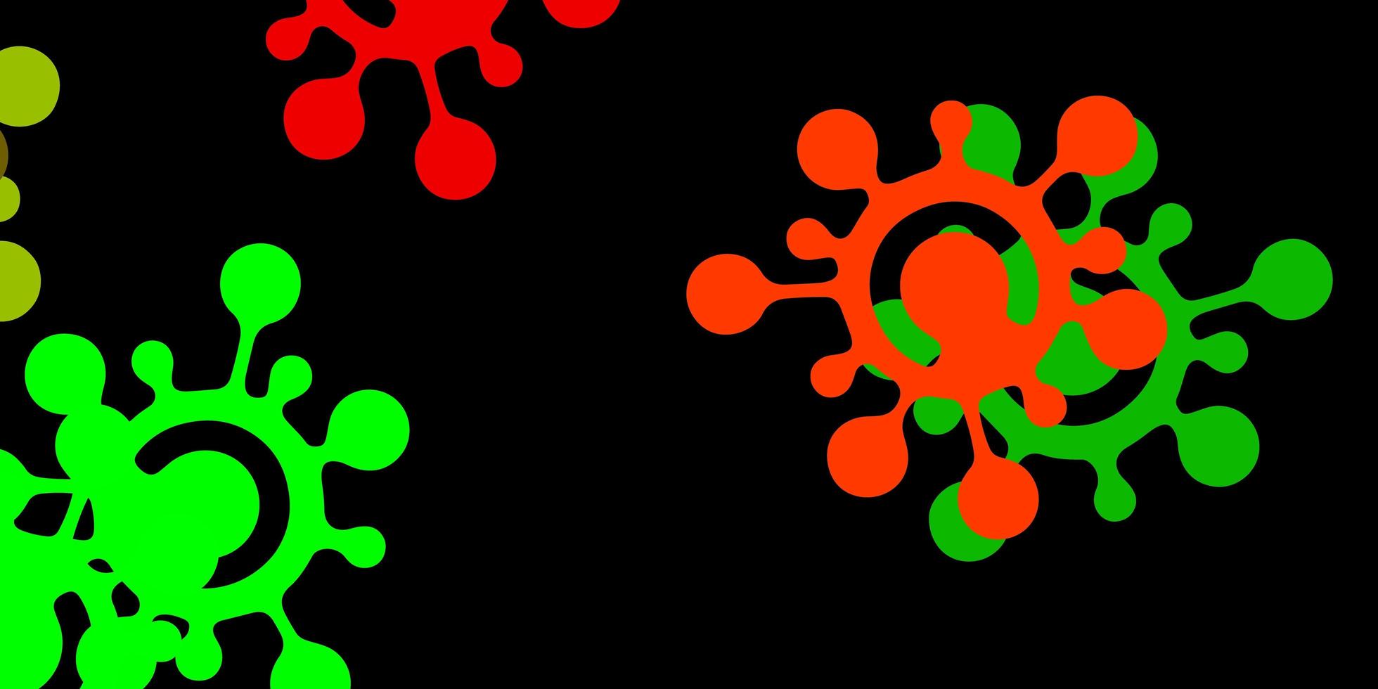 Dark green, red vector texture with disease symbols.