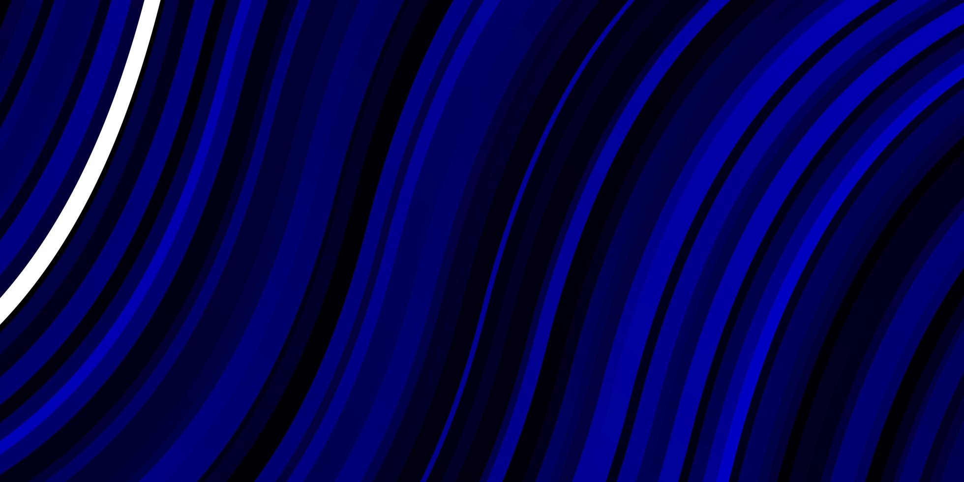 Dark BLUE vector background with bent lines. Colorful abstract illustration with gradient curves. Best design for your posters, banners.
