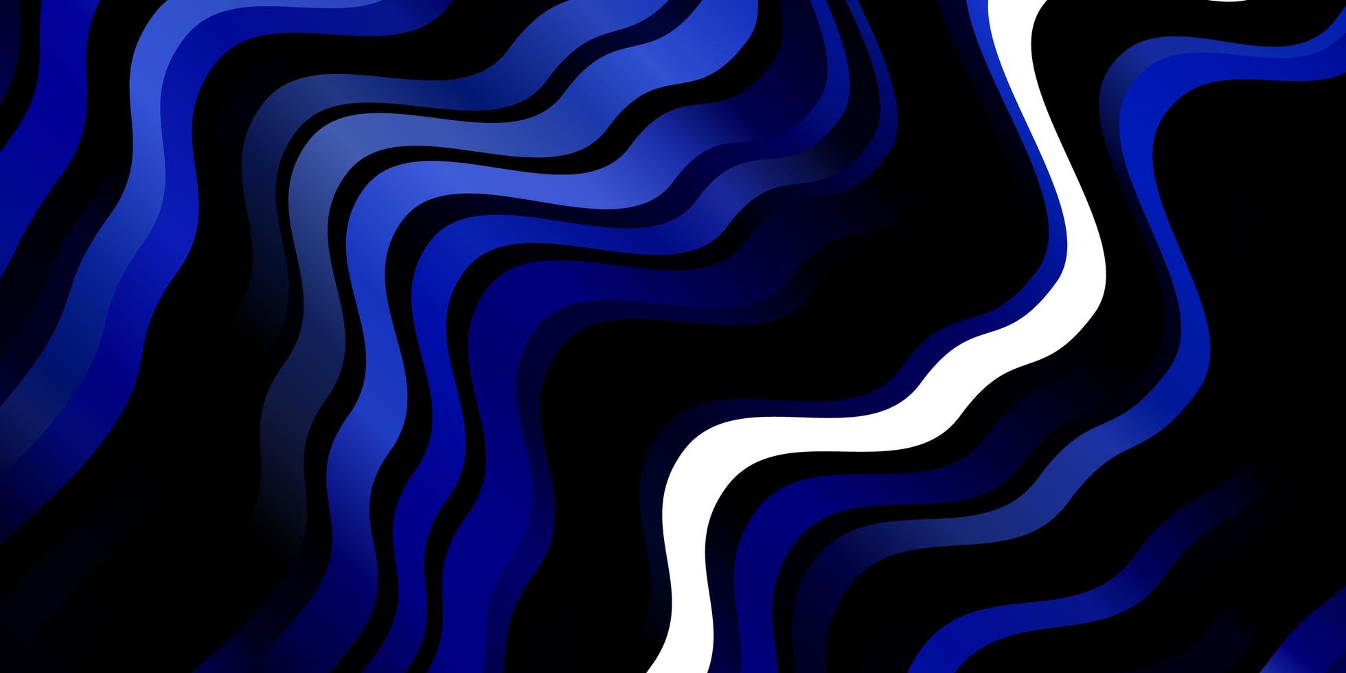 Dark BLUE vector template with lines. Colorful geometric sample with gradient curves. Pattern for websites, landing pages.