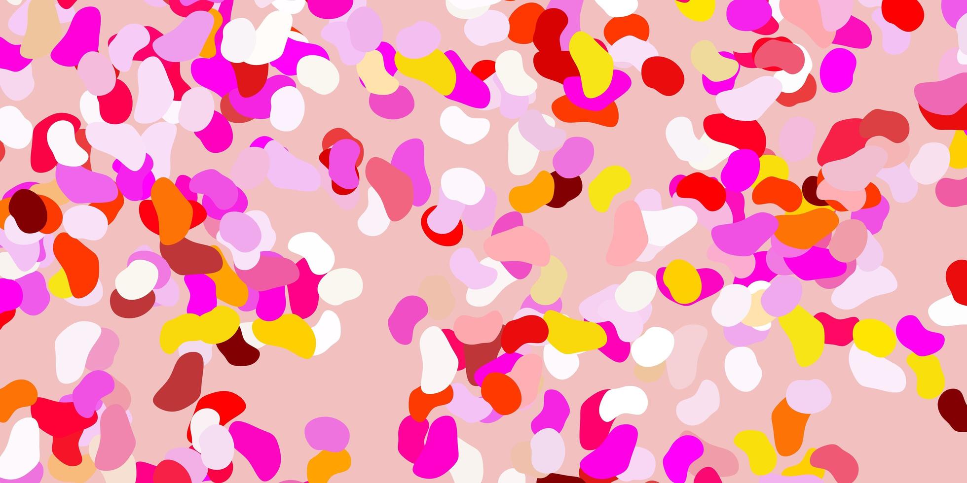 Light pink, yellow vector pattern with abstract shapes.