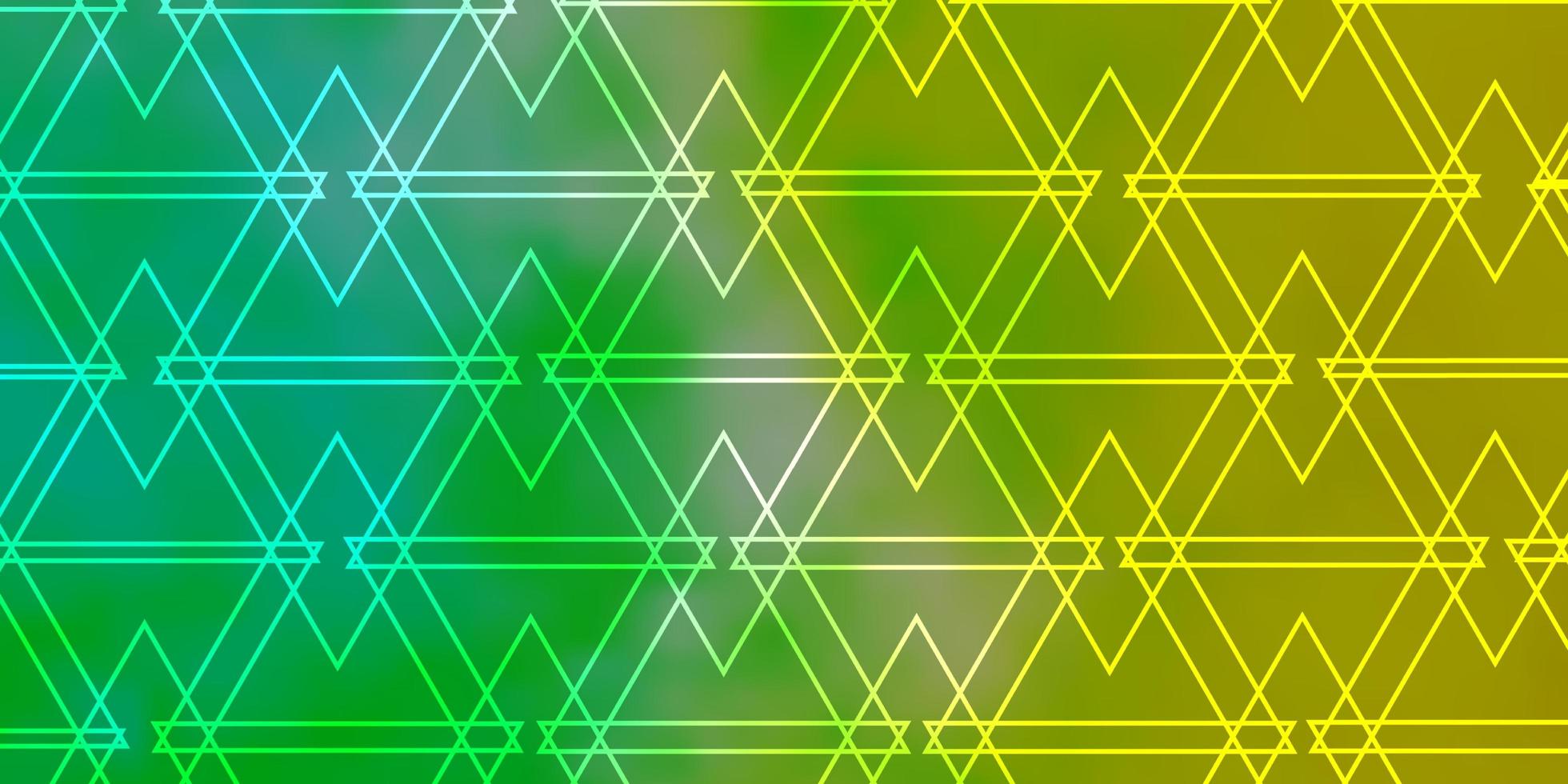 Light Green, Yellow vector background with polygonal style. Illustration with set of colorful triangles. Pattern for booklets, leaflets