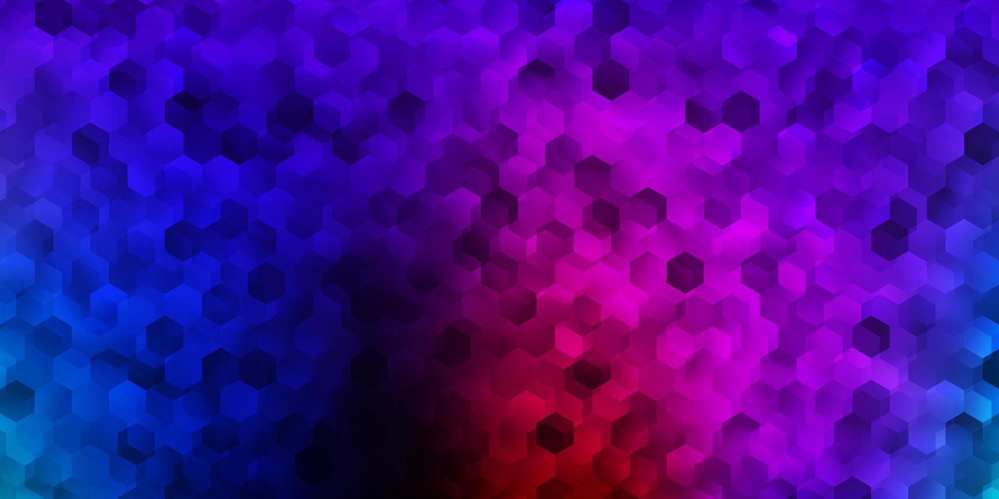 Dark blue, red vector pattern with hexagons.