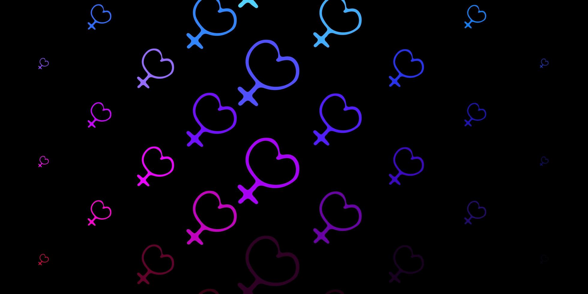 Dark Blue, Red vector pattern with feminism elements.