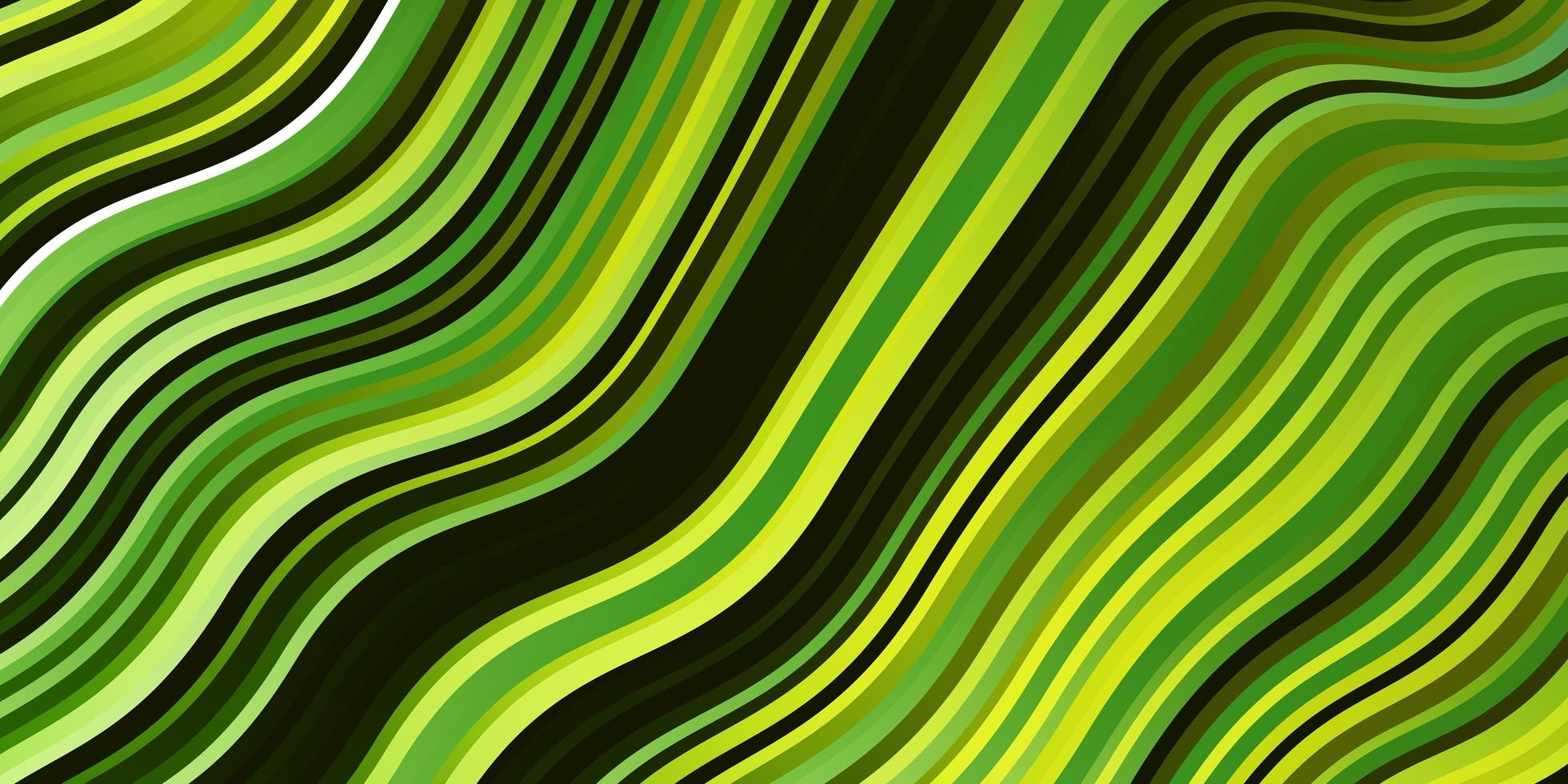 Light Green, Yellow vector background with curved lines. Illustration in abstract style with gradient curved. Best design for your ad, poster, banner.