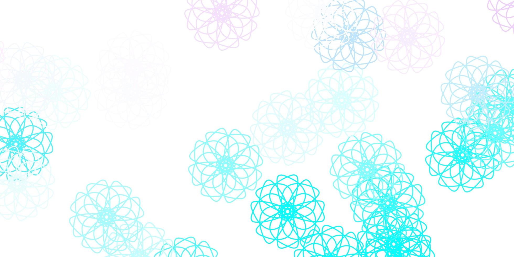 Light Pink, Blue vector doodle background with flowers.