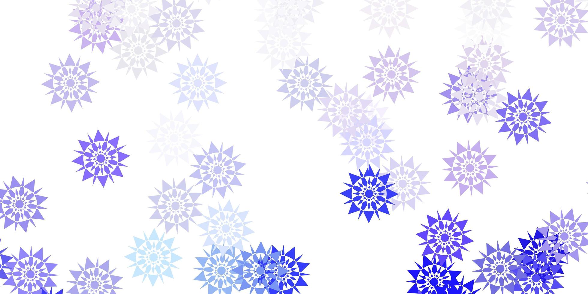 Light purple vector beautiful snowflakes backdrop with flowers.