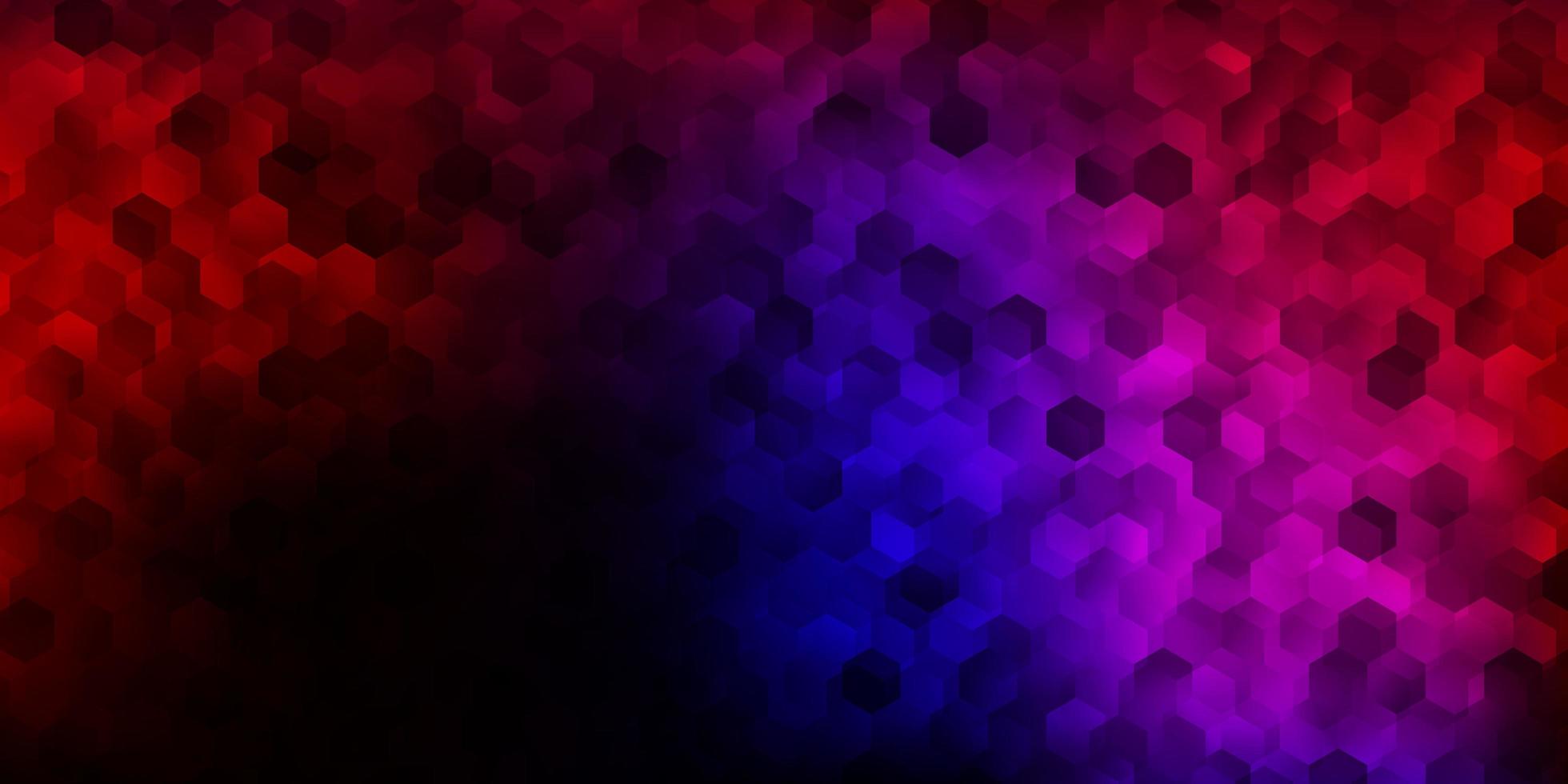 Fondo de vector de color rosa oscuro, rojo con formas hexagonales.