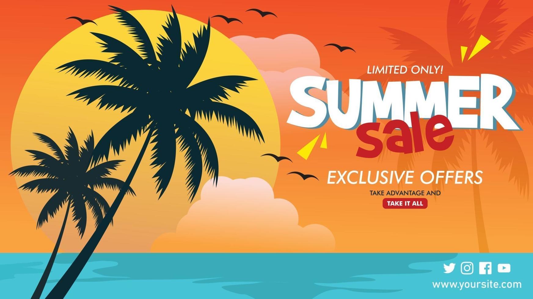 Vector Banner template for summer sale