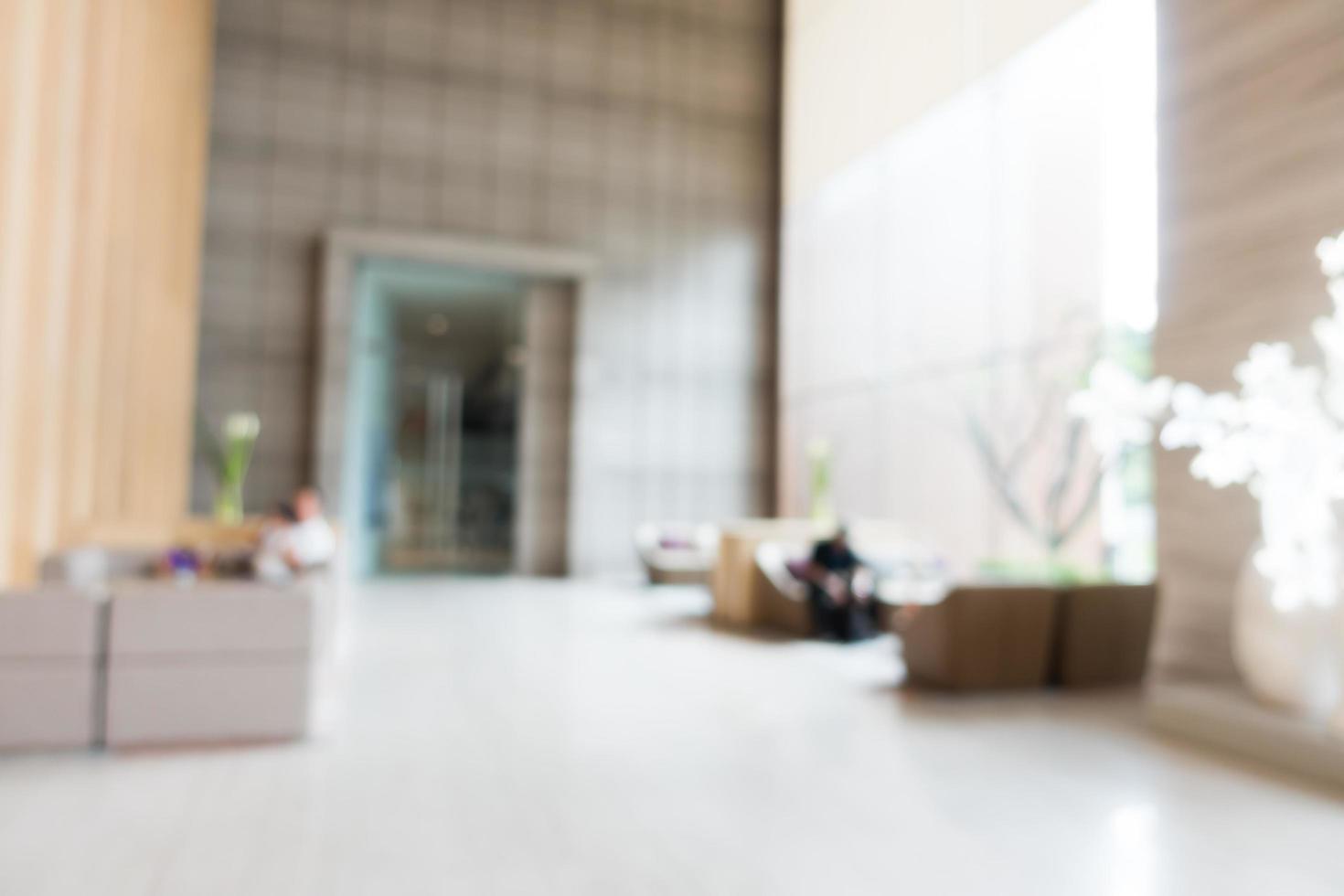 Abstract defocused with blur and bokeh in hotel lobby interior photo
