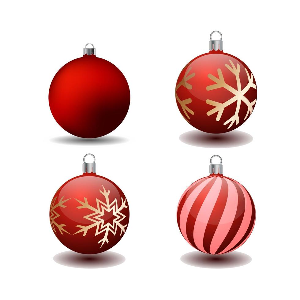 Set of 3d Christmas Tree Bauble Icons vector